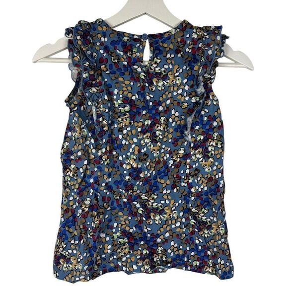 Hanna Andersson Flutter Sleeve Printed Blouse 130 / 8 - Picture 3 of 7